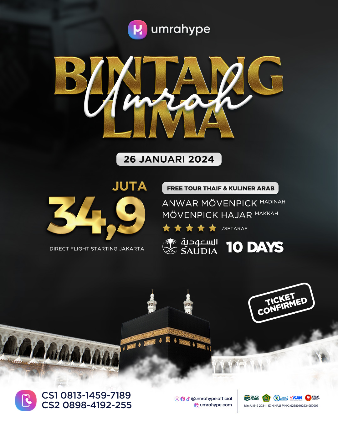 paket umrah bintang 5 plus thaif